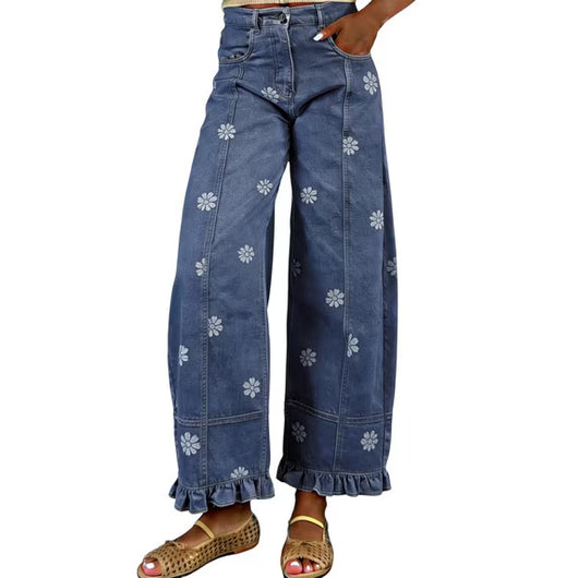 Floral Barrel Jeans