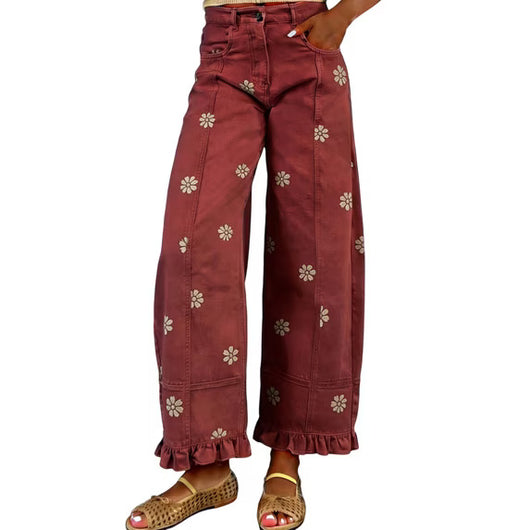 Floral Barrel Jeans