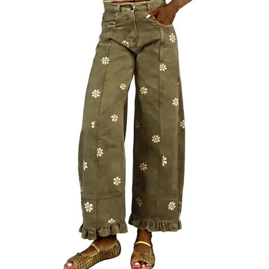 Floral Barrel Jeans