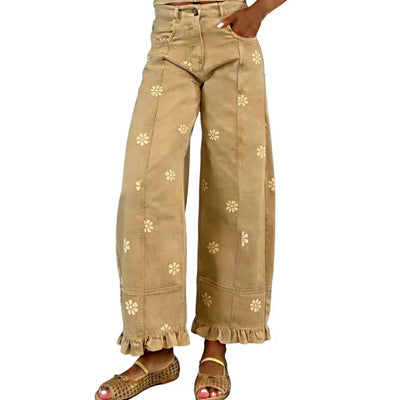 Floral Barrel Jeans